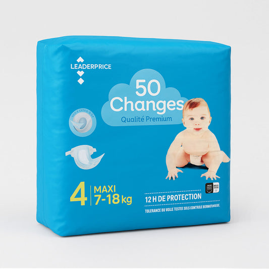 Leaderprice 50 changes vienkartinės sauskelnės